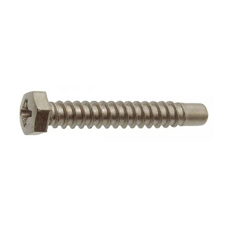 1 x Metaalplaatschroef zeskantkop TH Pozi Piloot uiteinde RVS A2 5.5X45 bedraad op 40