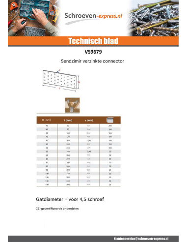 1 x Koppelplaat verzinkt Wit verzinkt staal...