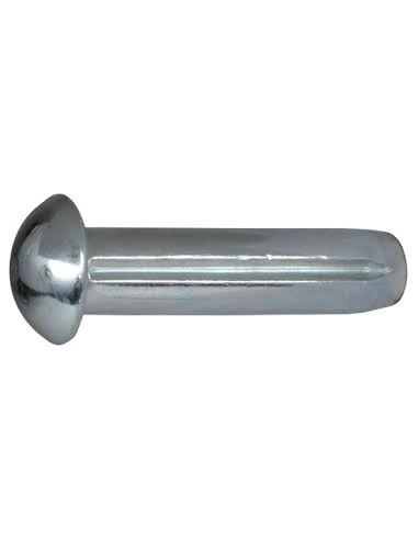 1 x Halve ronde gegroefde nagel RVS A2 4X10