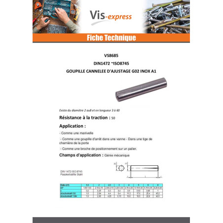 1 x Gegroefde stelpin G02 RVS A1 4X16