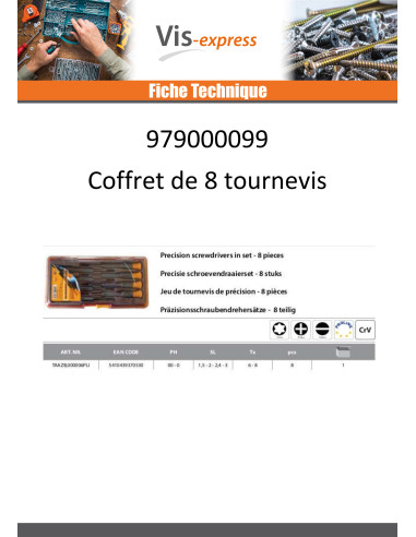1 x SPEL 8 Schroevendraaier precisie PH-SL-TX