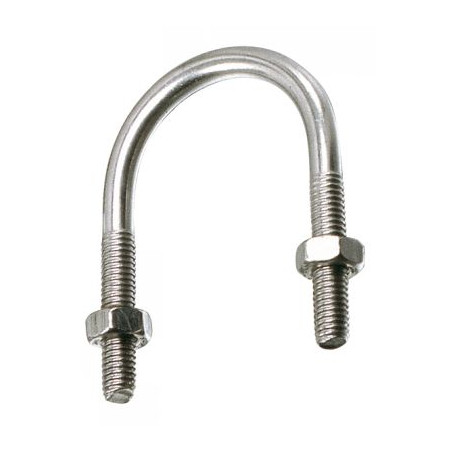 1 x Kabelklem Wit verzinkt staal ronde bodem draad M8/28 voor Buis 49