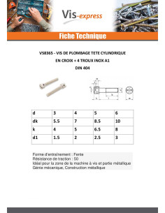 Metalen schroeven cilindrische kop geboord in kruis 4... 2