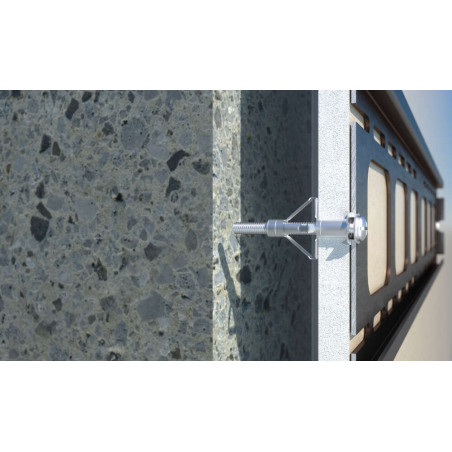 1 x Metalen muurplug voor gipsplaten met Metalen schroeven zeskantboutenTH M8X60 Wit verzinkt staal