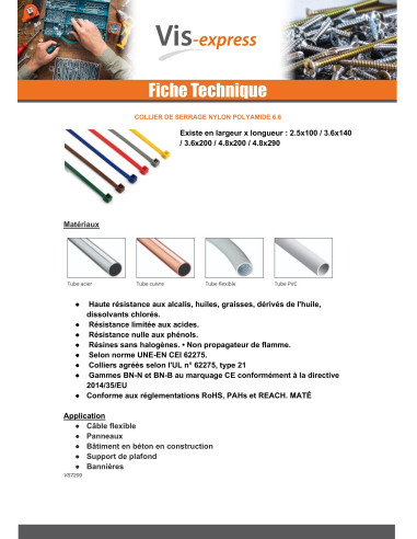 1 x Slangenklem RVS Nylon rood 3.6X200