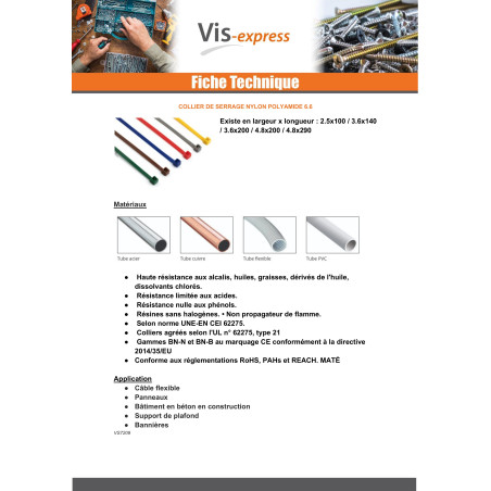 1 x Slangenklem RVS Nylon rood 3.6X200