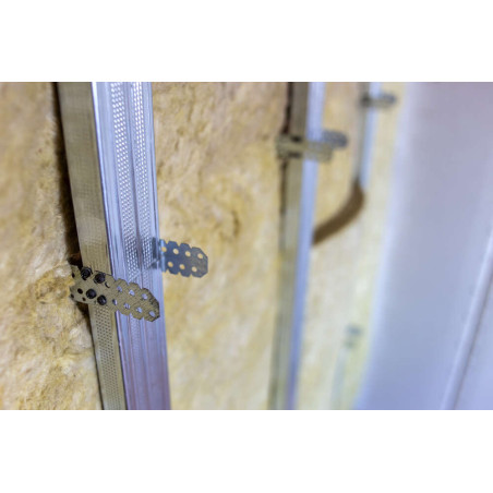1 x U-vormige hanger voor profielen van 60 mm Wit verzinkt staal