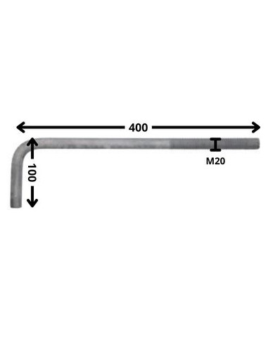 1 x Schroefduim metalen lange lengte M20X400...