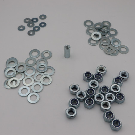 1 x KIT Hulsen Moeren Ringen Wit verzinkt staal