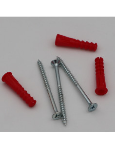 KIT 3 Plug rood 9X39 met 3 Agglo houtschroeven