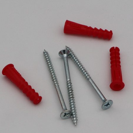 1 x KIT 3 Plug rood 9X39 met 3 Agglo houtschroeven