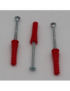 KIT 3 Plug rood 9X39 met 3 Agglo houtschroeven 2
