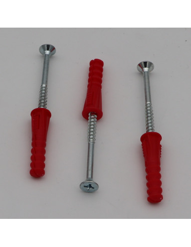 1 x KIT 3 Plug rood 9X39 met 3 Agglo houtschroeven