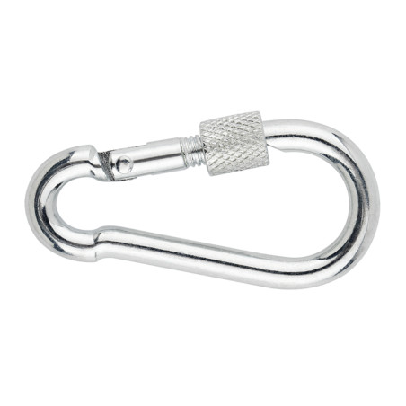 1 x Karabijnhaak diameter Kabel 12 Wit verzinkt staal