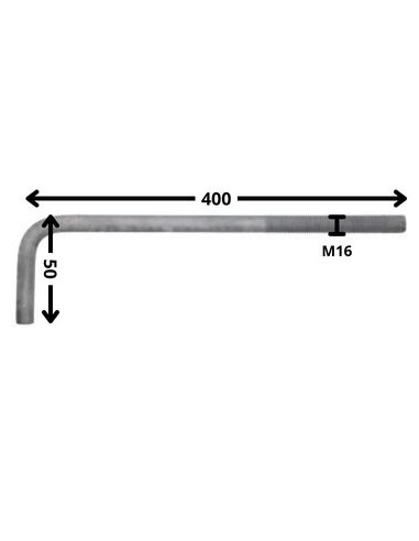 1 x Schroefduim metalen lange lengte M16X400...