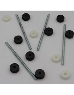 KIT Draadstang M6X130 Wit verzinkt staal met Moer