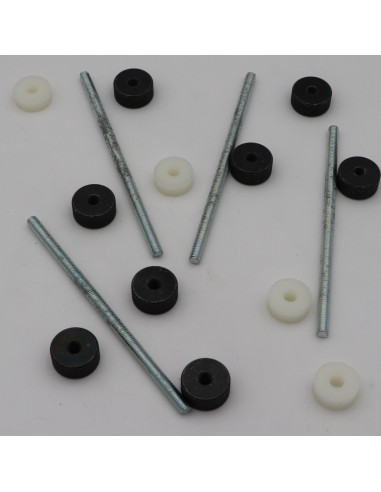 1 x KIT Draadstang M6X130 Wit verzinkt staal...