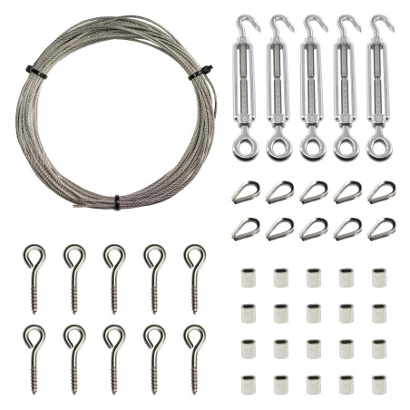 1 x Set van 30 meter roestvrijstalen kabel diameter 2