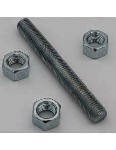 KIT 1 Draadstang M16X130 met 3 Moer M16 Wit verzinkt staal