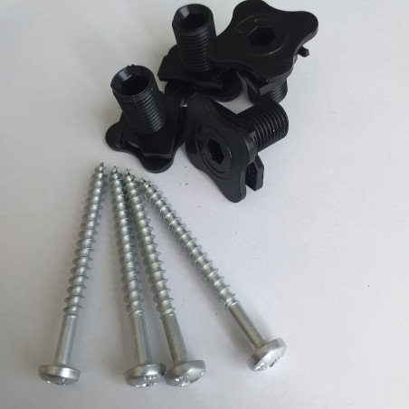 1 x Zakje van 4 Schroeven cilindrische kop 5X60 met 4 Moer Nylon
