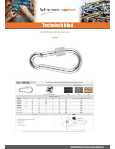 Karabijnhaak diameter Kabel 14.7 Wit verzinkt staal 2