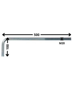 Schroefduim metalen lange lengte M20X500 bedraad op 150... 2