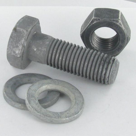 10 x Bout (verkocht met moer) grote weerstand M24X80 2 Sluitring klasse 10.9 hoge corrosiebestendigheid Thermisch verzinkt