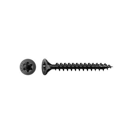 1 x SPAX Houtschroeven gefreesde kop TORX T20 4X40 bedraad op 35 Zwart gegalvaniseerd staal