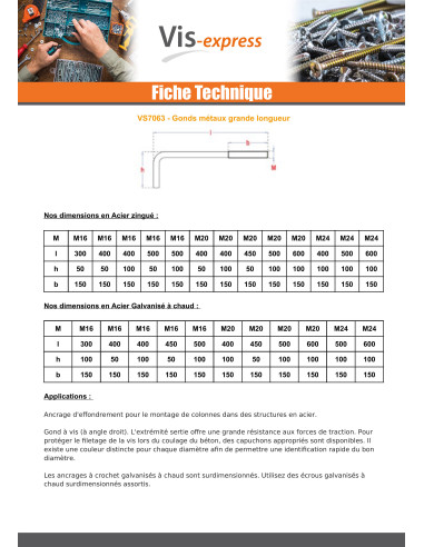 1 x Schroefduim metalen lange lengte M24X500...