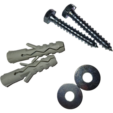 1 x KIT 2 Houtdraadbouten 6X40 MET2 Sluitring en 2 Plug