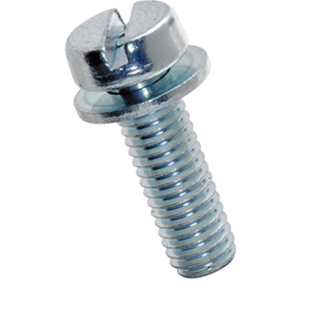 1 x Metalen schroeven cilindrische kop split volledige draad M5X12 Klasse 4.8 met RD IMP Wit verzinkt staal