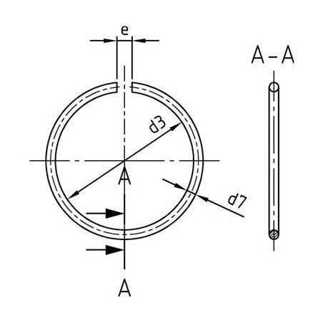 1 x Ronde draadborgringen voor assen met een diameter 20 RVS A1