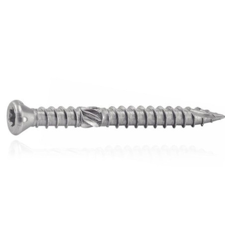 1 x Terrasschroeven dubbele draad gefreesde kop TORX T25 5X50 A4 RVS T17