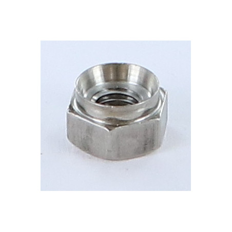 1 x Klinkmoer zeshoekig M3 Metaalplaat dikte 14 RVS A2