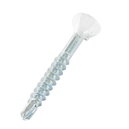 1 x Agglo houtschroeven medium gefreesde kop kartel TORX T20 4X35 bedraad op 24 Wit verzinkt staal RAL9010 zuiver wit