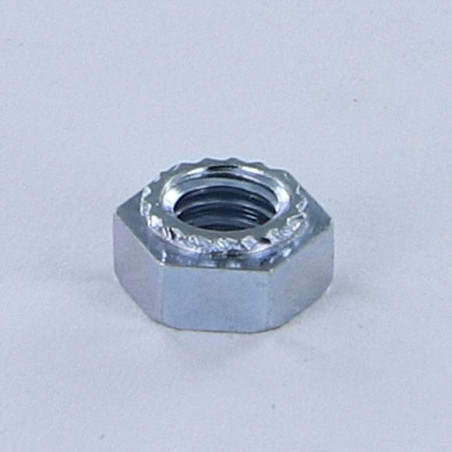 1 x Zeskant plaatmoer Wit verzinkt staal M6 Metaalplaat dikte 1.5