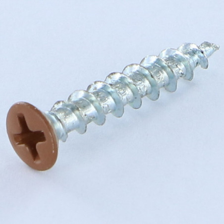 1 x Agglo houtschroeven gefreesde bolkop phillips 4.3X25 Wit verzinkt staal RAL8003