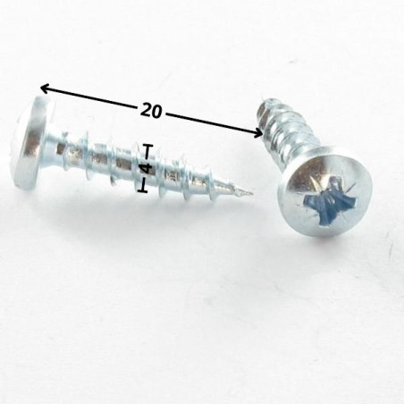 1 x Agglo houtschroeven PREMIUM ronde kop Pozi PZ7 4X20 Wit verzinkt staal
