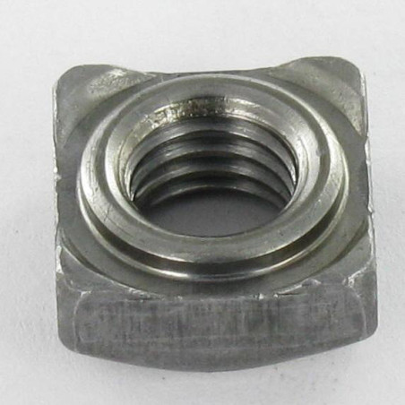 1 x Vierkante Moer om te lassen kraag M8 14x14x6,5 Ruw staal