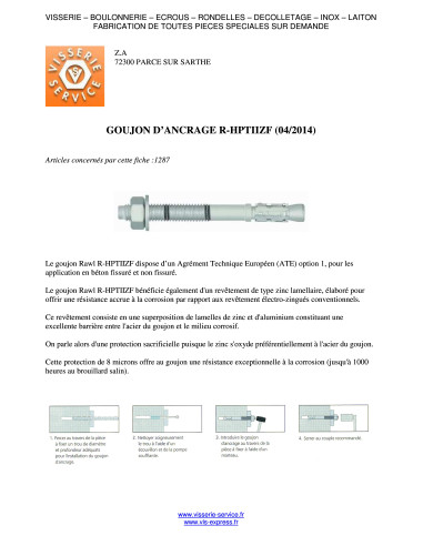 1 x Bout Verankering R-HPTIIZF M10X95 Verzinkt...