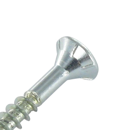 1 x Schroeven medium gefreesde kop kartel TORX T20 4X50 bedraad op 35 Wit verzinkt staal