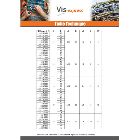 1 x Metalen schroeven schouder sleutel van 10 M16/22 20X90 Klasse 12.9 Ruw staal