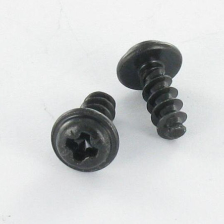 1 x PVC-schroeven Bolkop breed rond Pozi PZ7 4X10 Zwart gegalvaniseerd staal