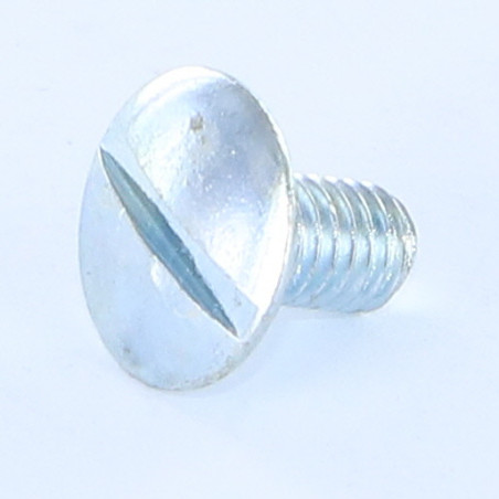 1 x Metalen schroeven bolkop split basis met kartelflens M6X10 Klasse 8.8 Wit verzinkt staal