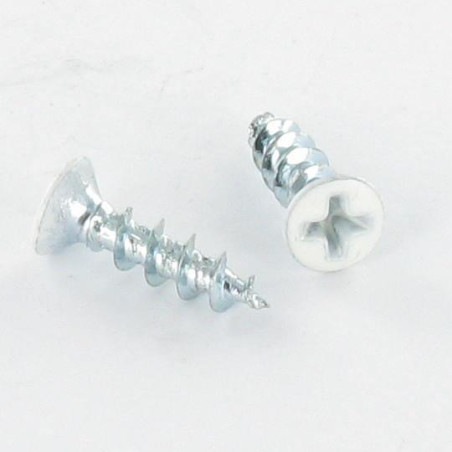 1 x PVC-schroeven gefreesde bolkop phillips 4.3X35 Wit verzinkt staal witte lak RAL9010 zuiver wit