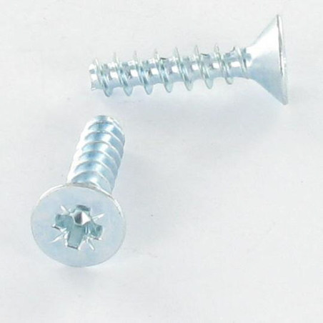1 x PVC-schroeven gefreesde kop Pozi PZ7 4X10 Wit verzinkt staal