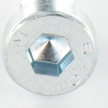 1 x Metalen schroeven CHC BTR lage kop M10X20 volledige draad sleutel van 7 Klasse 8.8 Wit verzinkt staal
