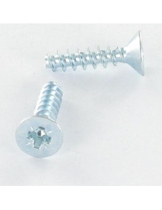 PVC-schroeven gefreesde kop Pozi PZ7 5X25 Wit verzinkt staal