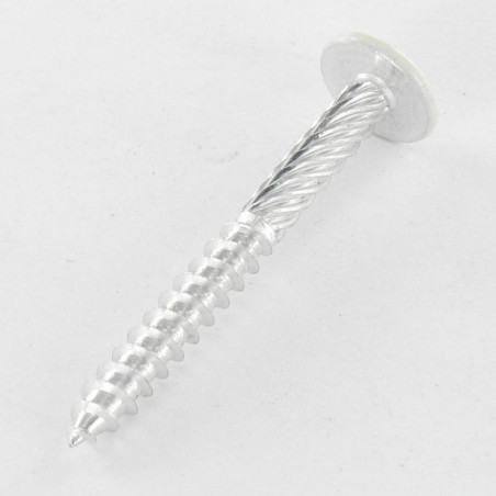 1 x Schroeven bloemig brede ronde kop Pozi PZ7 5X45 Aluminium RAL9010 zuiver wit