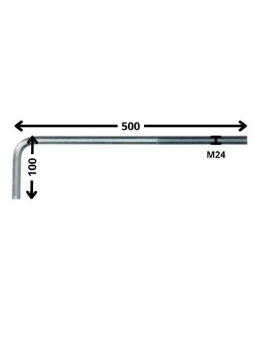 1 x Schroefduim metalen lange lengte M24X500...